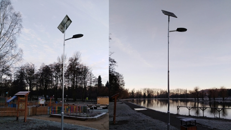 Solární osvětlení kolem Nového rybníka je již hotové