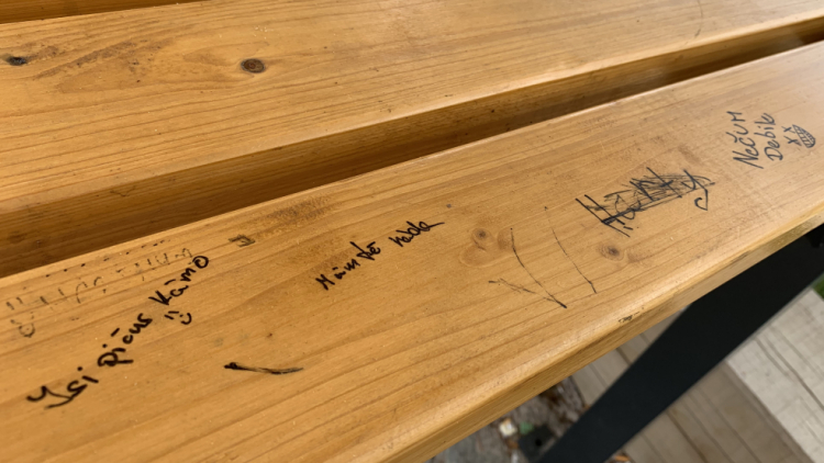 Stupidita některých obyvatel nezná mezí, lavičky na Nováku "zdobí" vulgární nápisy