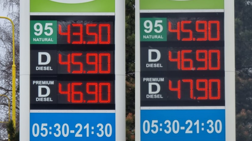 Ceny pohonných hmot v Příbrami nadále rostou, benzin od včerejška zdražil o více než dvě koruny na litru