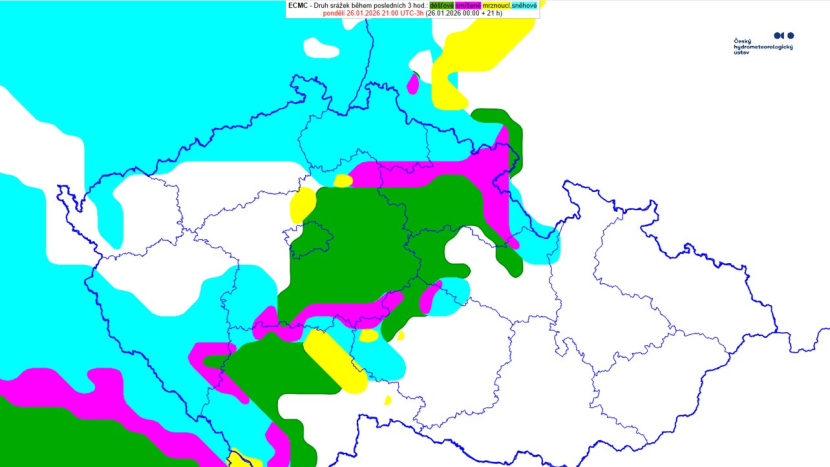 Na Příbramsku znovu sněží, vyšší polohy jsou zasněžené po celý den
