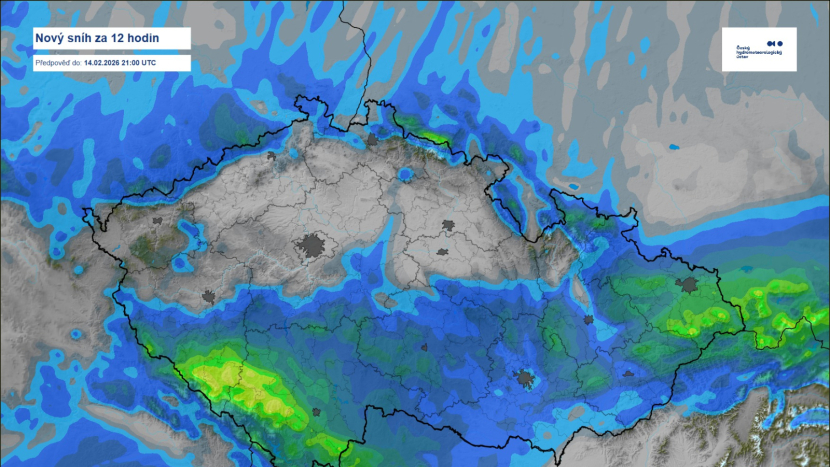 Sobotní zlom v počasí: Od západu dorazí sněžení, může napadnout až 12 centimetrů