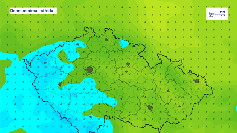 Středeční ráno bude nejstudenější, může i mrznout