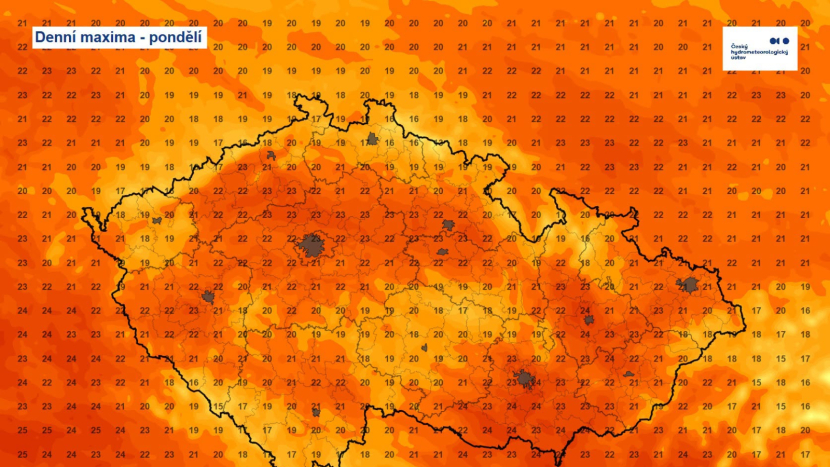 Počasí nabere letní obrátky. Po deštivém začátku týdne se začne oteplovat až k 30 °C