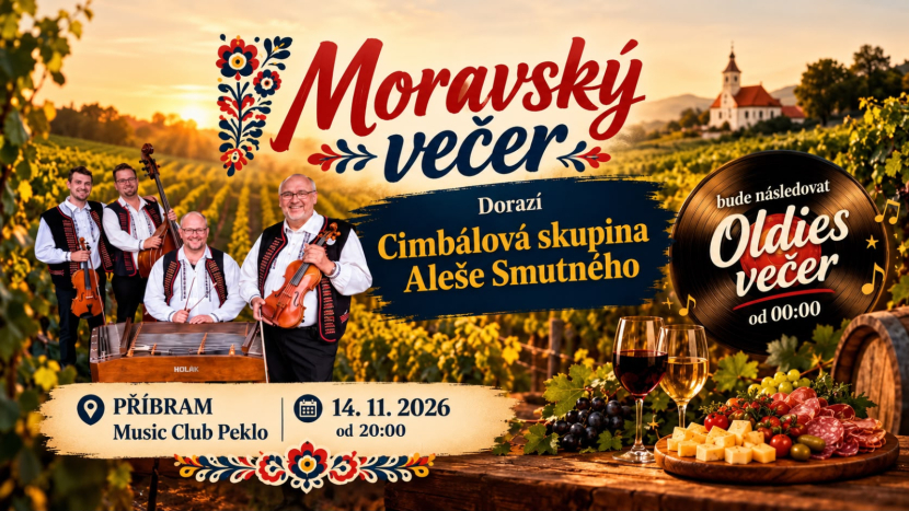 Jižní Morava v příbramském Pekle: Dorazí špičkový someliér a cimbálovka!