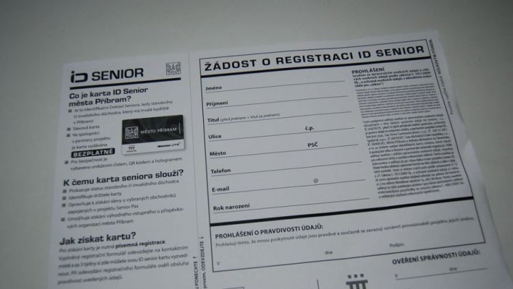 Registrace pro kartičku seniora města Příbram byla dnes spuštěna