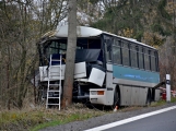 Video: Vážná dopravní nehoda autobusu u Věšína obrazem