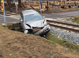 Na Příbramsku se srazil vlak s autem, nikdo se nezranil