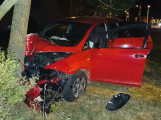 Opilý řidič zdemoloval auto o strom a utekl