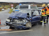 Doprava u Skalky kvůli nehodě dvou aut kolabuje, dva zranění