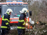 Vítr ve středních Čechách lámal stromy a větve, hasiči vyjeli víc než 1500krát