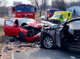 Při nehodě dvou aut v Příbrami se zranili tři lidé