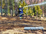 V chatové oblasti u Lázu likvidují hasiči požár pole