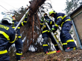 Středočeští hasiči pomáhali odklízet následky větru na více než 100 místech