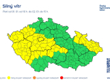 Meteorologové vydali výstrahu kvůli silnému větru a tvorbě závějí