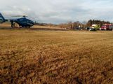 Vážná nehoda u Březnice. Na místě zasahuje i záchranářský vrtulník