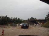 FOTO DNE: Déšť změnil sjezd na dálnici v rybník