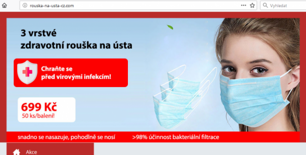 Pozor na falešné e-shopy, které zneužívají strach lidí z koronaviru