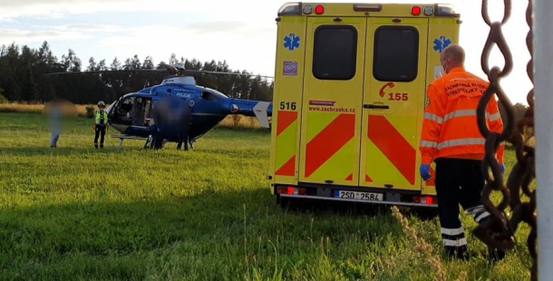 Pro opařené dítě v Drásově přiletěl vrtulník