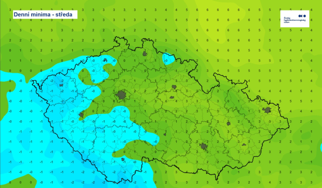 Středeční ráno bude nejstudenější, může i mrznout