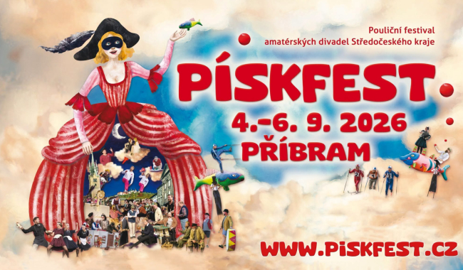 Pískfest nabídne 21 představení, čtyři doprovodné akce a divadelní průvod. Příbram čeká třetí ročník festivalu pouličního divadla