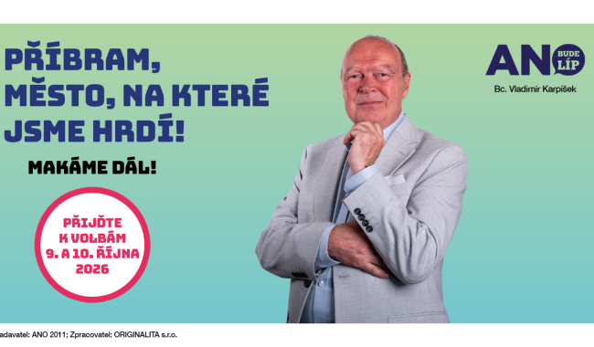 ANO Příbram (číslo 9) představuje kandidáta na starostu Bc. Vladimíra Karpíška