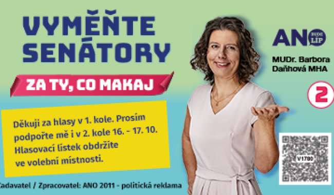 Barbora Daňhová děkuje voličům: Ve druhém kole začínáme od nuly, rozhodne každý hlas