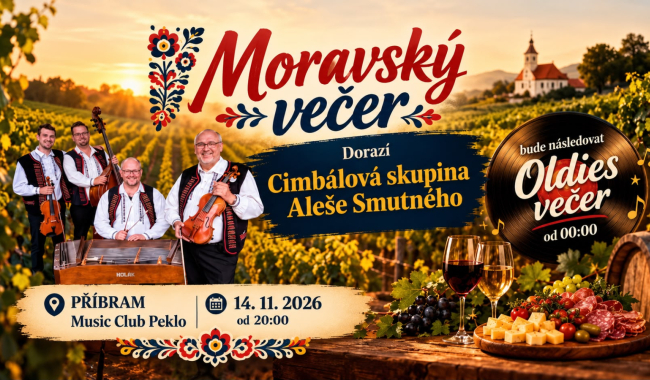 Jižní Morava v příbramském Pekle: Dorazí špičkový someliér a cimbálovka!