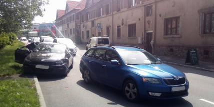 Směrem do centra Příbrami došlo ke kolizi při odbočování