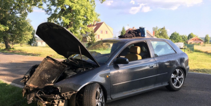 Aktuálně: Řidič čelním nárazem o strom zdemoloval Audi, posádka vozidla je v péči záchranářů