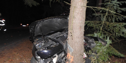 Aktuálně: Náraz do stromu zdemoloval Volkswagen k nepoznání, řidička je v péči lékařů