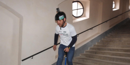 Rekordman Petr Beneš zdolal na jednokolce svatohorské schody