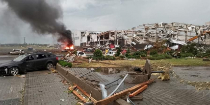 Hruškami na Břeclavsku prošlo tornádo, polovinu obce srovnalo se zemí