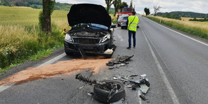 Hromadná nehoda na Strakonické. Jedno z aut vjelo do protisměru