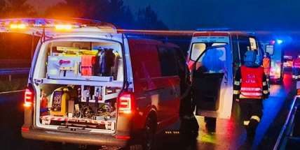 Na dálnici D4 začalo auto po srážce s kancem hořet, řidič vyvázl bez zranění