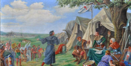 První střet husitských bitev se udál u Živohoště na Příbramsku, bitvy trvaly 15 let