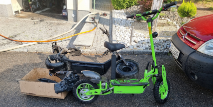 Závada na elektrokoloběžce zavinila požár garáže