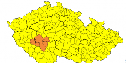 Na Příbramsku se dnes odpoledne mohou objevit silné bouřky s intenzivními srážkami