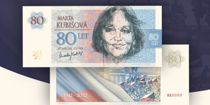 K osmdesátinám Marty Kubišové vydala tiskárna cenin pamětní bankovku