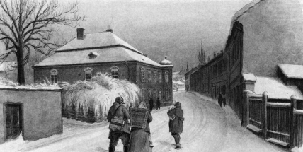 Chlebáčci, řada necek a kádí, voňavé stromky. Hornický adventní trh byl skromný, ale měl své kouzlo