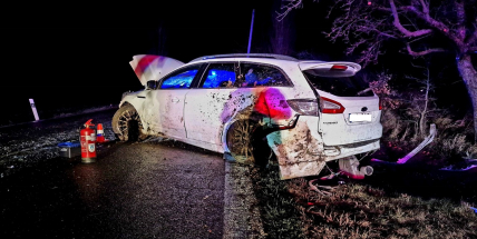 Havarované auto u Březnice nikdo z nás neřídil, dozvěděli se policisté od opilých mužů