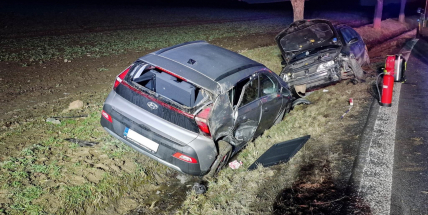 Opilý řidič nedal u Bohutína přednost, řidička z druhého vozidla skončila po nehodě v nemocnici