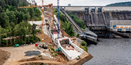 Fotogalerie: Na Orlické přehradě pokračuje výstavba bezpečnostního přelivu
