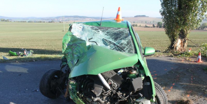Řidička vypínala topení a nabourala do stromu, k nehodě musel vrtulník