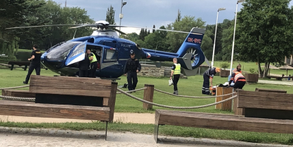 Na Nováku spadlo dítě z trampolíny, letěl pro něj vrtulník