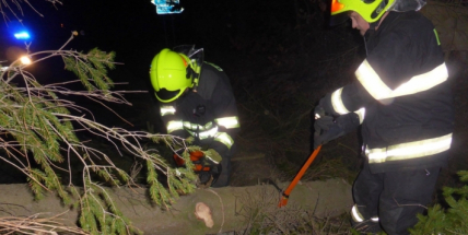 Středočeští hasiči měli kvůli bouřkám téměř 60 zásahů