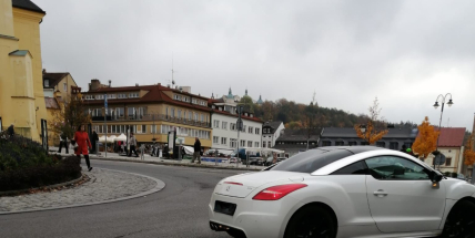 Žena kradla květiny přímo z kruhového objezdu ve městě