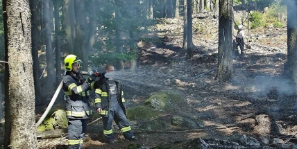 U Příbrami hoří les, hasiči si vyžádali pomoc další techniky