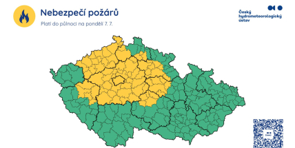 Meteorologové varují před nebezpečím požárů, ale i před bouřkami