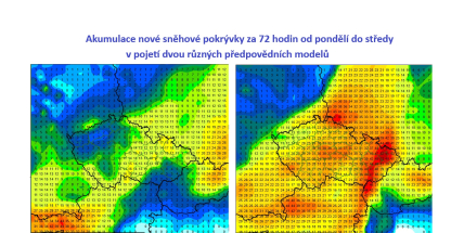 V noci může napadnout v regionu až pět centimetrů sněhu