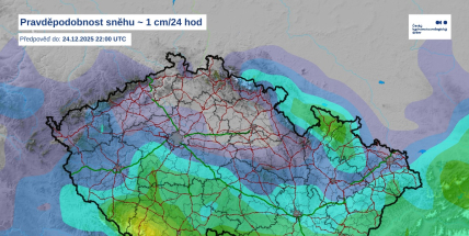 O Štědrém dni může na části území sněžit